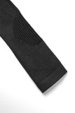 Black Sexy Solid Patchwork Zipper Collar Skinny Romper