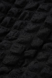 Black Sexy Solid Backless Spaghetti Strap Sleeveless Two Pieces
