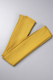 Желтый Большие размеры На каждый день Простота Однотонный С поясом Сплошной цвет С открытыми плечами Большой размер Из двух частей