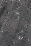 Camouflage Street Kamouflagetryck lapptäcksficka Vanlig låg midja Rak nederdel med heltryck (med bälte)