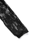 Bandage solide noir sexy col en V à manches longues deux pièces