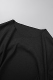 Серый сексуальный повседневный сплошной уздечка с открытой спиной и круглым вырезом с коротким рукавом из двух частей