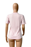 Graue Basic-T-Shirts mit lässigem Druck und O-Ausschnitt