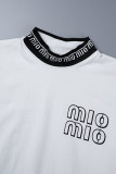 Vita Street Print bokstaven O-hals T-shirts