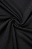 Black Sexy Solid Bandage Patchwork Backless Halter Wrapped Skirt Dresses