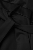 Черные повседневные однотонные платья в стиле пэчворк с V-образным вырезом