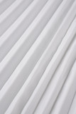 Witte casual effen rugloze met riem schuine kraag mouwloze jurkjurken