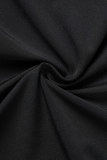 Svarta sexiga solida urholkade Frenulum rygglösa ärmlösa klänningar