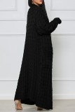 Kaki Casual Street Solid Slit Cardigan Weave Ytterkläder