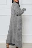 Paars Casual Street Solid Slit Cardigan Weave Bovenkleding