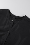 Schwarze, lässige, einfarbige Patchwork-Jumpsuits in normaler Passform