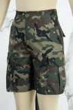 Calça camuflada com estampa de rua regular cintura alta reta estampada completa (sem cinto)