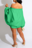 Piega Backless solida sexy verde fuori dai vestiti dal pannello esterno della lanterna della spalla