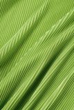 Macacões regulares de retalhos lisos verdes claros com decote em V