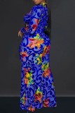 Длинное платье цвета хаки с принтом в стиле пэчворк и V-образным вырезом Платья