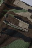 Camouflage Casual Camouflage Print Quaste Patchwork Skinny High Waist Konventionelle Shorts (abhängig vom tatsächlichen Objekt)