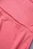 Roze sexy effen patchwork backless strapless gewikkelde rokjurken
