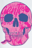 White Street Print Skull Patchwork O Neck Tops