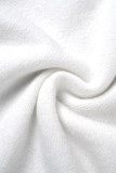Witte Casual Solid Slit V-hals Tops