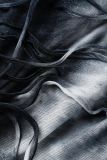 Темно-серый Street Tie Dye Лоскутная молния с кисточками U-образный вырез Платья с юбкой в ​​один шаг