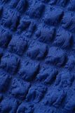 Farbe Blau Sexy solide Patchwork rückenfreie Kreuzträger trägerlose One-Step-Rock-Kleider