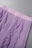 Borgogna casual solido nappa patchwork maglia al largo della spalla senza maniche due pezzi