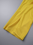 Gele mode casual effen patchwork asymmetrische kraag rechte jumpsuits