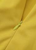 Желтые модные повседневные однотонные лоскутные асимметричные прямые комбинезоны с воротником