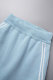 Faldas azul oscuro casual sólido asimétrico flaco cintura alta convencional patchwork faldas