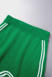 Jupes décontractées solides asymétriques maigres taille haute conventionnelles patchwork vert