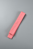 Bottoni patchwork rosa dolce tinta unita piega colletto rovesciato abiti linea A (con cintura)