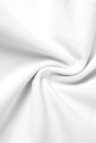 Белые элегантные однотонные однотонные платья-юбки в стиле пэчворк с разрезом и круглым вырезом