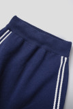 Синие повседневные однотонные асимметричные узкие юбки с высокой талией и обычными лоскутными юбками