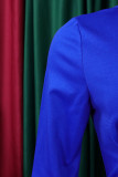 Robes de jupe en une étape à col en V élégantes et élégantes en patchwork rouge