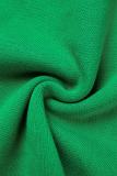Gonne patchwork convenzionali a vita alta skinny asimmetriche solide casual verdi