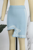 Burdeos casual sólido asimétrico flaco cintura alta convencional patchwork faldas