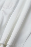 Pantaloncini tinta unita convenzionali a vita alta skinny casual patchwork tinta unita bianchi