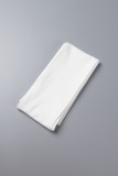 Blanc Grande taille Décontracté Simplicité Solide Avec ceinture Couleur unie Hors de l'épaule Grande taille Deux pièces