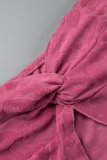 Top senza spalline con lettera a fessura senza schienale solido sexy rosso rosa