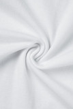 Белые топы больших размеров в стиле пэчворк с круглым вырезом и принтом в винтажном стиле