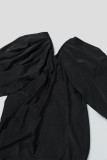 Черное сексуальное вечернее платье с открытой спиной и V-образным вырезом