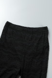 Черный сексуальный повседневный сплошной пэчворк уздечка прозрачный V-образный вырез с длинным рукавом из двух частей