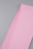 Pink Sexy Tassel Backless Fold Mesh Strapless One Step Skirt Dresses