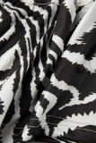 Черный и белый сексуальный животный принт бинты пэчворк спинки Холтер Высокая талия топы