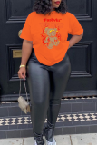 Orange Street Vintage T-shirts met patchwork en O-hals