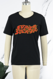 Camisetas Orange Street com estampa diária patchwork gola O
