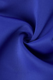Violet Casual Solid Patchwork Slit O Neck A Line Robes
