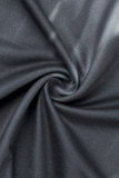 Серый Классический повседневный принт с круглым вырезом и короткими рукавами Из двух предметов