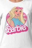 Camisetas con cuello en O y estampado de personajes informales rosas