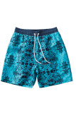 Blue Casual Vacation Print Patchwork Board Shorts